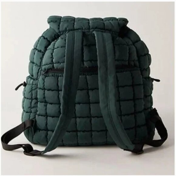 Free People NWT Movement Green Quilted Backpack Bag - Picture 4 of 8